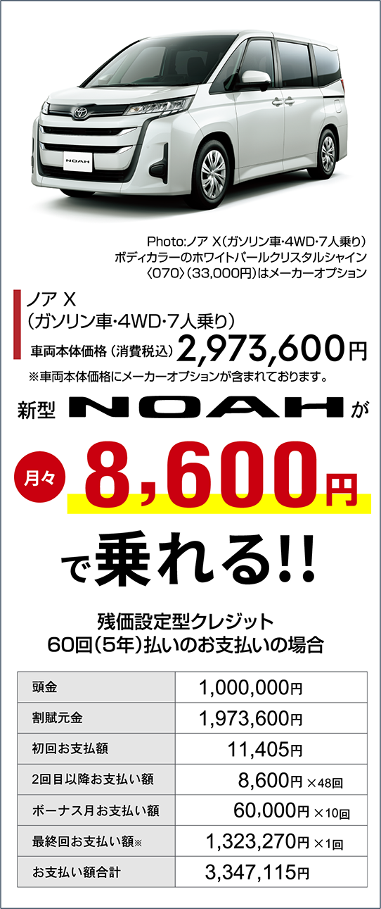 ノア・ヴォクシー特設ページ | 函館トヨペット株式会社